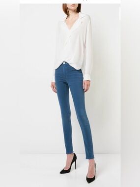 L'AGENCE Rita Ivory 100% Silk Draped Front Blouse, Size S